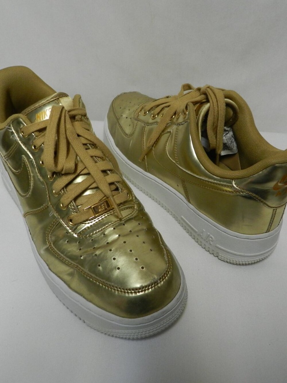 Nike Air Force One Liquid Metal Gold Low Top CQ6566-700 Women Size Sz 11.5